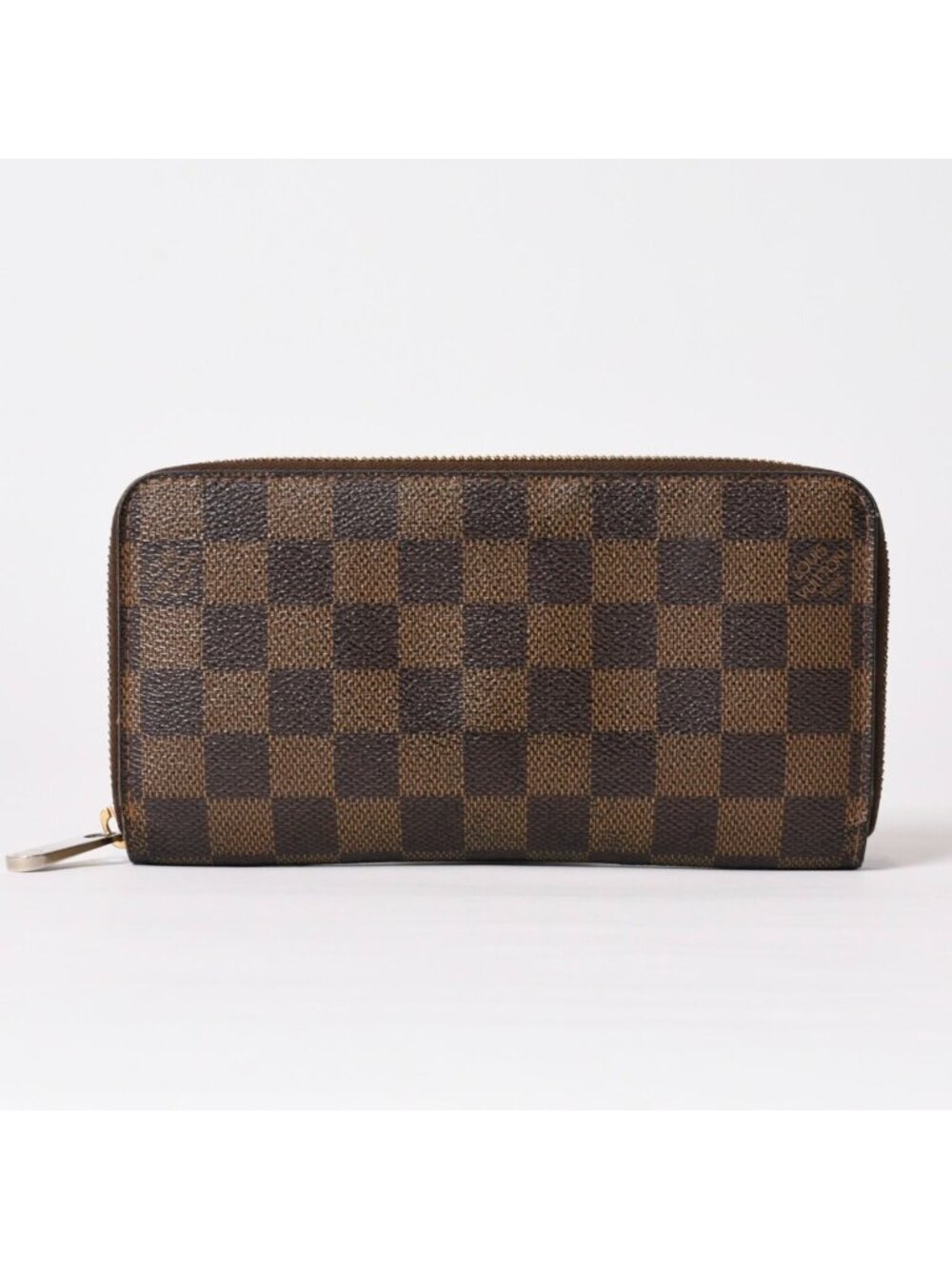 Louis Vuitton Zippy Wallet Damier Canvas Lining Brown